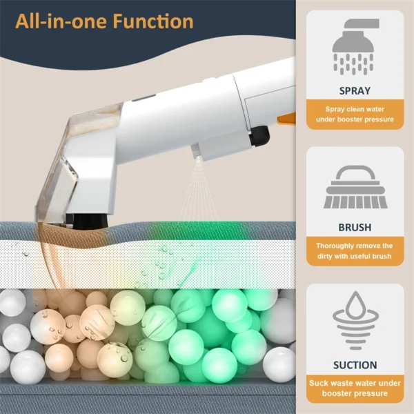 750W High Power Spot Cleaner 15Kpa Handheld Carpet Cleaner For Sofa Curtain Spray Suction Integrated Machine Clean Machine 220V – Image 4