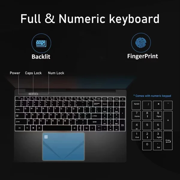 Ordinateur Portable Portable Windows 11 Pro 15.6 Pouces – Image 5