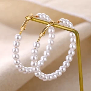 Fashion coréen imitation perle cercle cercles boucles