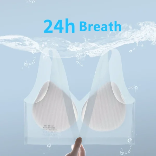 Sexy Ultra Thin Bras Ice Silk Croset Seamless Beauty Back Underwear Deep V Emulsion Padded Sport Bralette Lingerie Soutien Gorge – Image 3