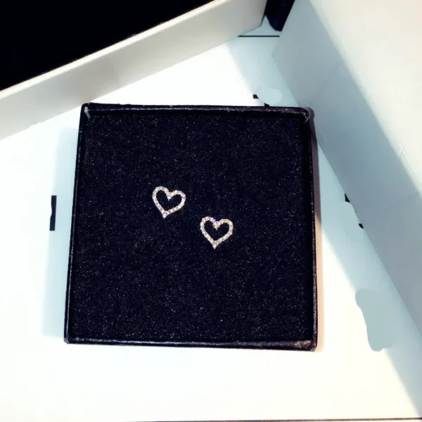 Small Stud Earrings For Women 925 Silver Needle Jewelry Heart Brincos Bridal Wedding Engagement Romantic Bijouterie – Image 4