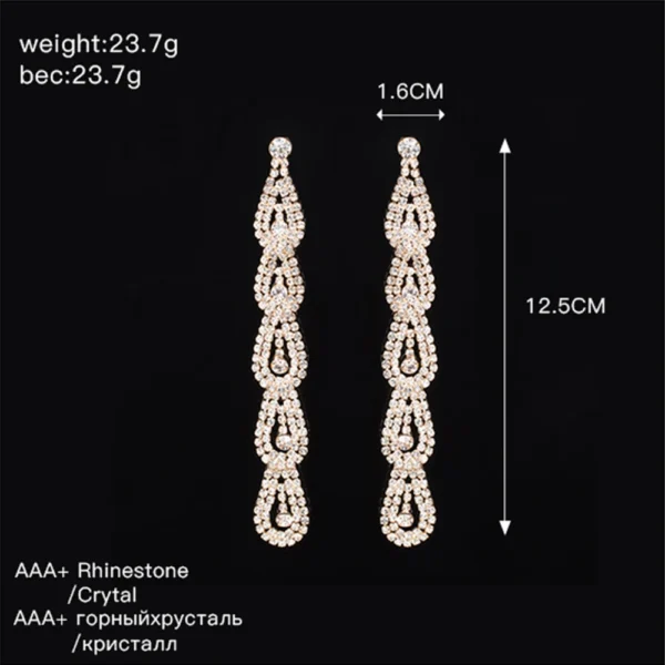 Fashion Jewelry Women Luxury Rhinestone Earrings Wedding Party Accessories Earring Bijouterie Engagement Earrings E253 – Image 6