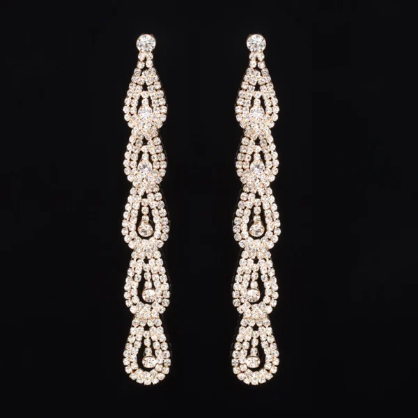 Fashion Jewelry Women Luxury Rhinestone Earrings Wedding Party Accessories Earring Bijouterie Engagement Earrings E253 – Image 3