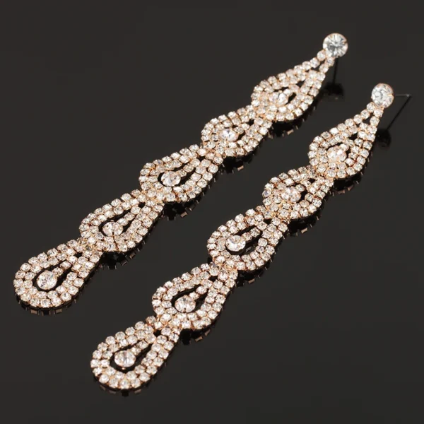Fashion Jewelry Women Luxury Rhinestone Earrings Wedding Party Accessories Earring Bijouterie Engagement Earrings E253 – Image 2