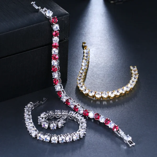 Emmaya Charming Round Crystal Bracelet Hand-Set Micro Inlay Craft Aaa+ Cz Wedding Bracelet Bijouterie For Women – Image 5