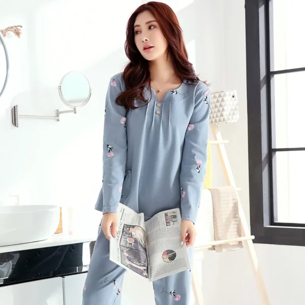 Big Yards M-4Xl Pyjama V-Neck Long Sleeve Pajamas – Image 2