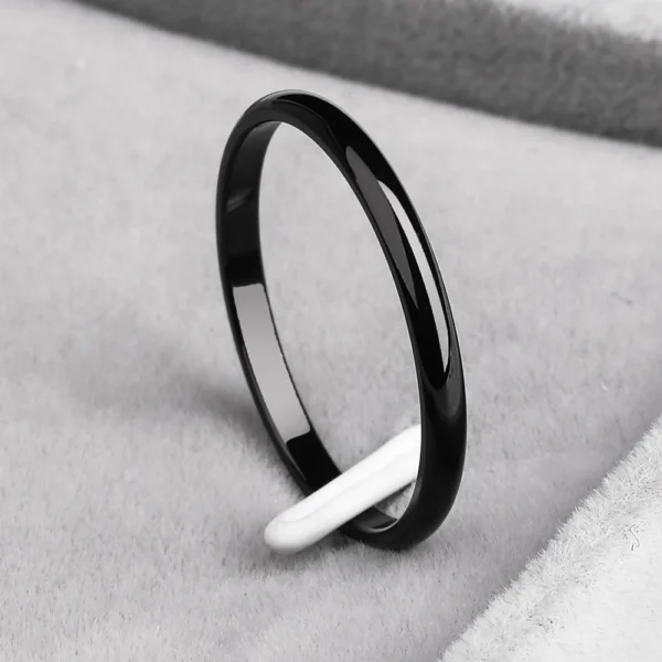 Knock Titanium Steel Rose Gold Anti-Allergy Smooth Simple Wedding Couples Rings Bijouterie For Man Or Woman Gift – Image 2