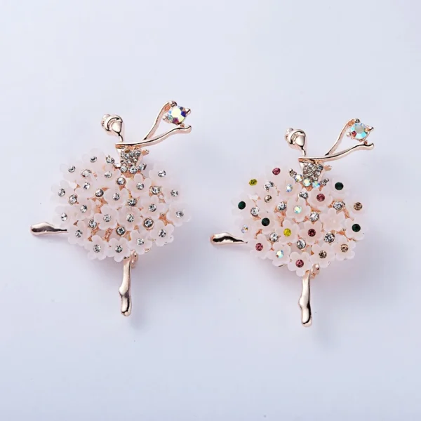 Trendy Gymnastics Girl Elegant Ballet Dancer Crystal Brooches – Image 4