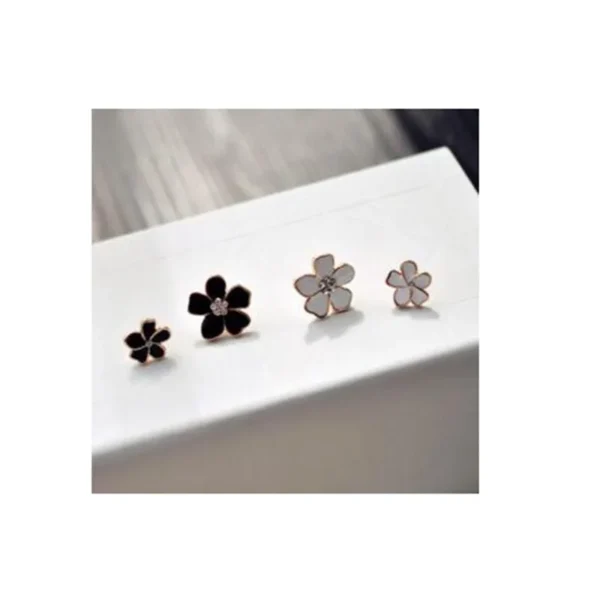 Grace Jun Korea Style Five Flowers Shape Enamel Clip On Earrings Without Piercing For Girls Party No Hole Ear Clip Bijouterie – Image 3