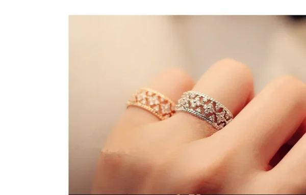 Cc Bijouterie Rings For Women Trendy Jewelry Hollow Clover Open Size Romantic Bridal Wedding Engagement Ring Anillos Cc773 – Image 6