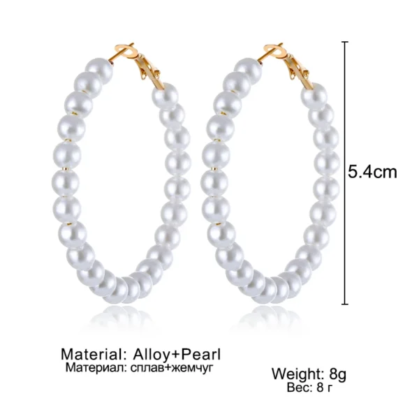 Fashion Coréen Imitation Perle Cercle Cercles Boucles – Image 4