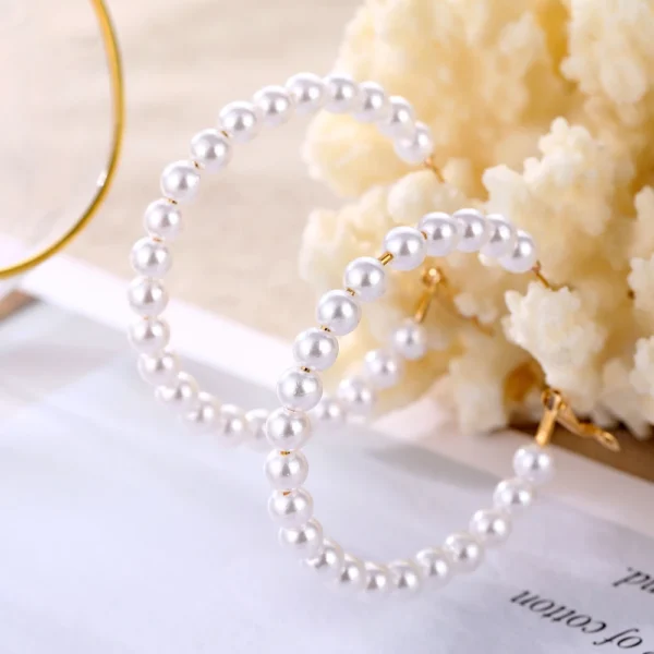 Fashion Coréen Imitation Perle Cercle Cercles Boucles – Image 6