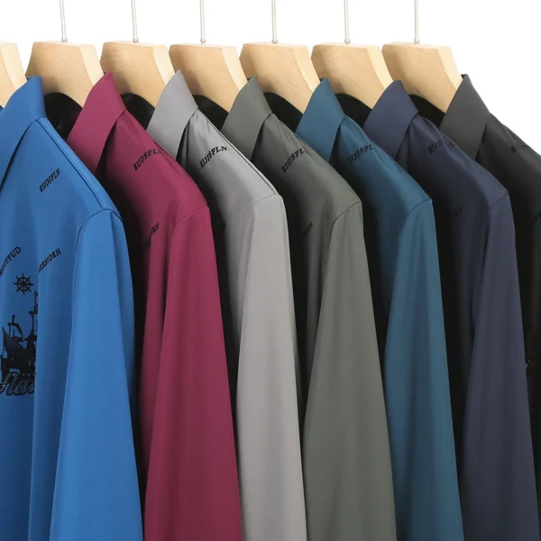 Chemises À Rivets Pour Hommes, Coupe Régulière, Gentleman, Manches Longues, Facile À Entretenir, Qualité, Doux, Confortable, Intelligent, Décontracté, Printemps – Image 3
