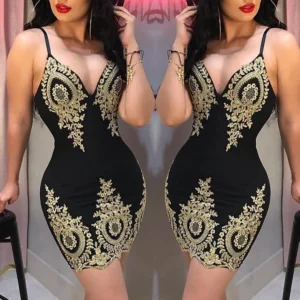Robe de soirée d'été sexy, mini robe sans manches