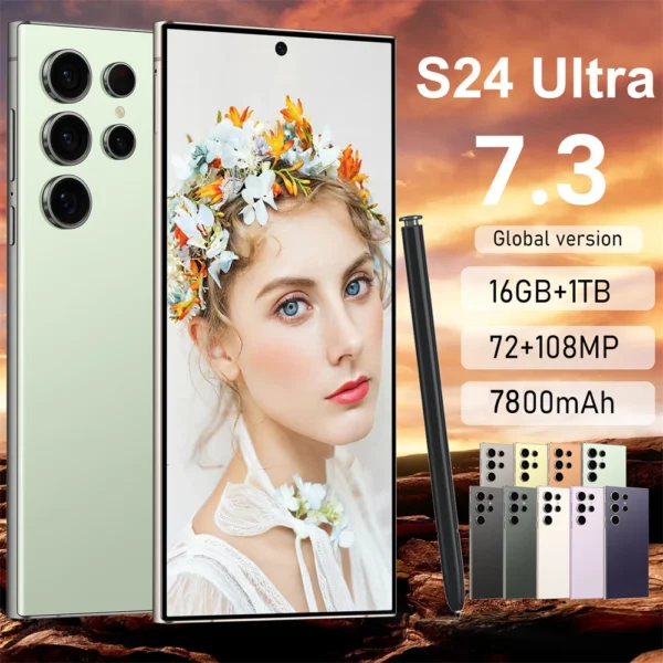 Smartphone S24 Ultra Original, 7.3Hd, Mobile Matin, 5G, Touriste, Epiandroid 14, Téléphone Portable, Snapdragon 8 Gen 3, Version Globale