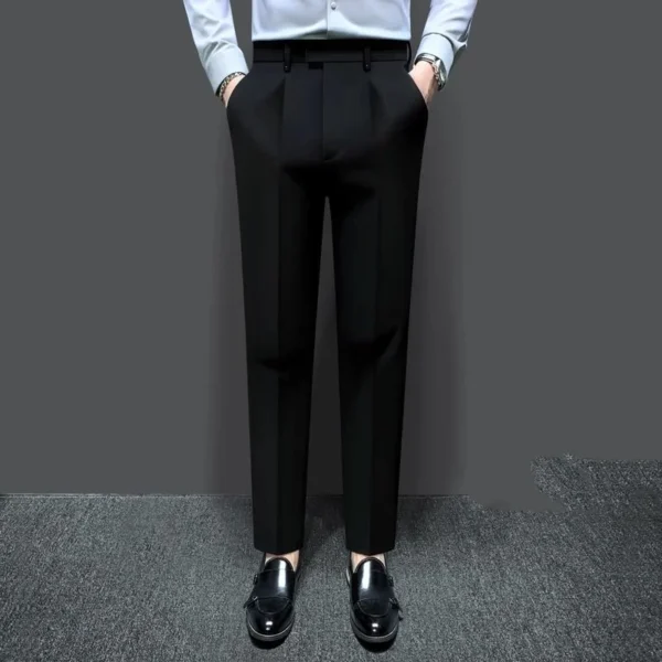 Pantalon D'Affaires Taille Haute Sans Chute De Fer, Coupe Couvertes, Monochromatique, Polyvalent, Édition Coréenne, Printemps Et Automne, Nouveau, 2023 – Image 3