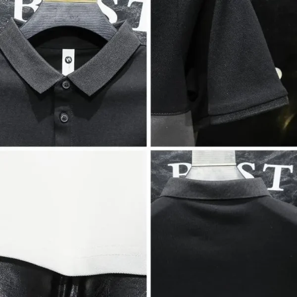 Polo Décontracté À Manches Courtes, Polyvalent, Minimaliste, Été, À La Mode, Bloc De Documents À Revers, Affaires, Nouveau, 2024 – Image 5