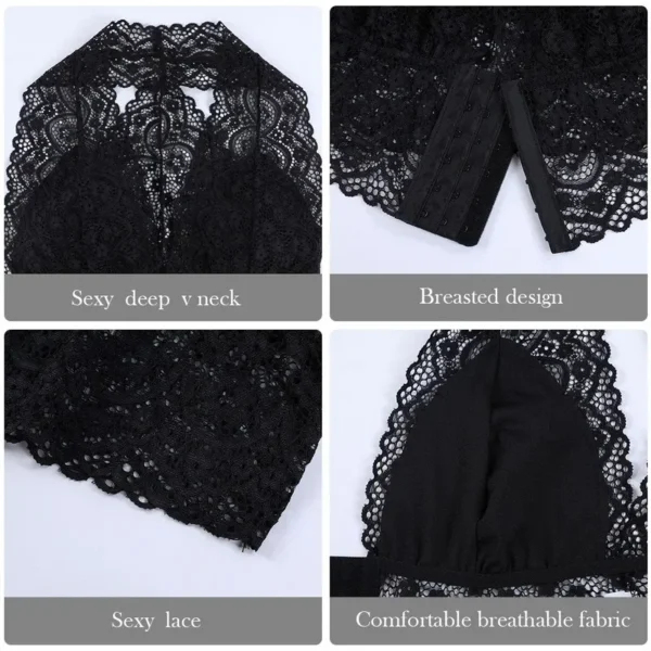 Femmes Dentelle Soutiens-Gorge Rembourré Bralette Bustier – Image 6