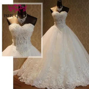 Décolleté en coeur 2025 robes de mariée perles personnalisées