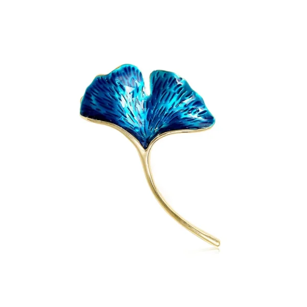 Retro Elegant Ginkgo Leaf Brooches For Women Wedding Party Flower Brooches Pin Fashion Bijouterie A – Image 2