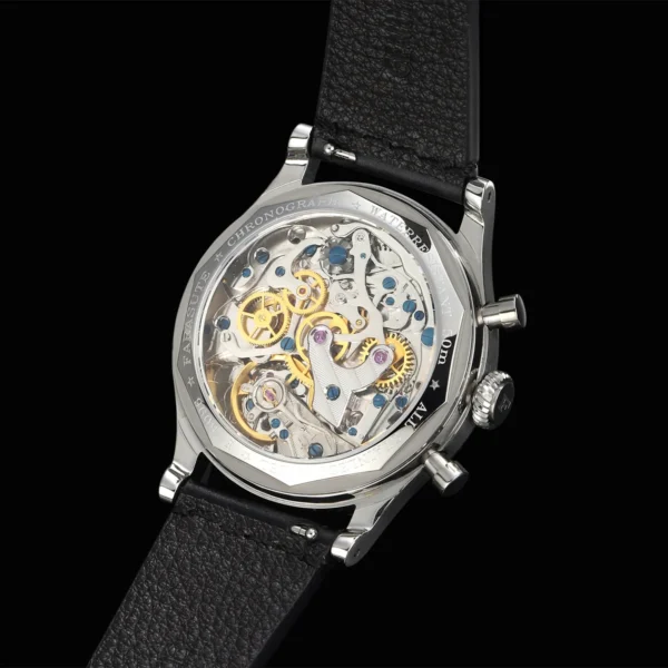 Farasute Hommes Chronographe Montre 38Mm Luxe Panda Manuel Vent Mécanique Montre-Bracelet Arqué Incurvé Miroir St19 Mode – Image 6
