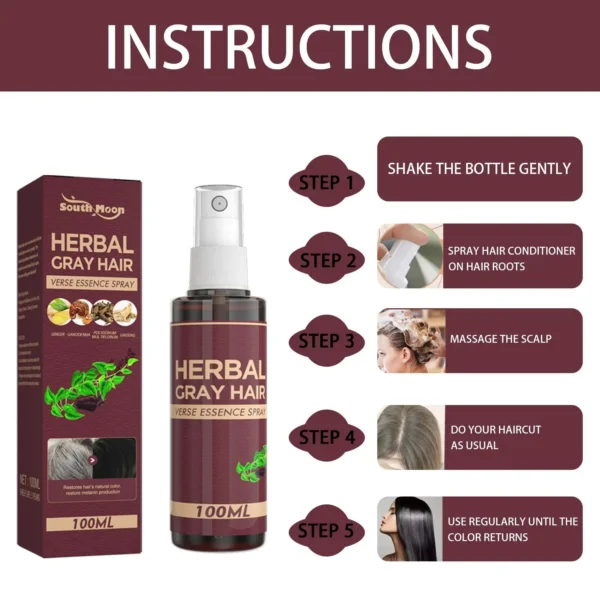 Sérum De Traitement Des Cheveux, Couleur Blanche À Noire – Image 6
