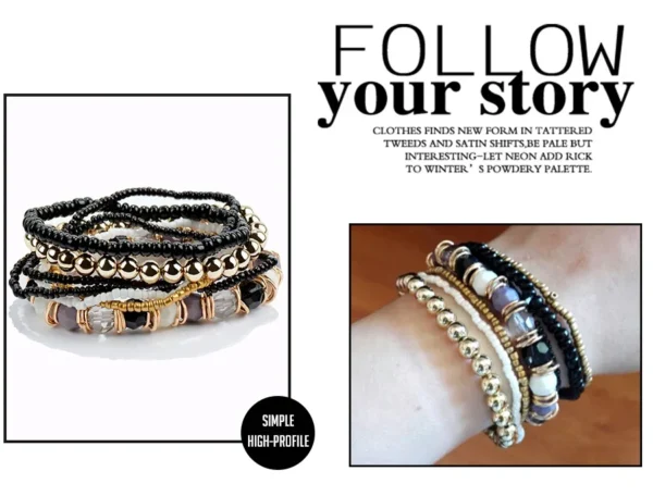 2017 Bohemian Fashion Jewelry Mutilayer Beads Bracelets &Amp; Bangles For Women Elastic Strand Pulseras Mujer Femme Bijouterie – Image 6