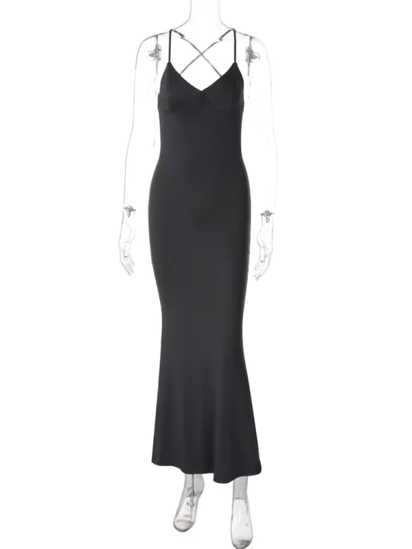 Hugcitar-Robe De Bal Froncée Pour Femme, Tenue Décontractée, Dos Aux, Couleur Unie, Sexy, Y2K, Ixd'Anniversaire, Festival, Été 2024 – Image 5