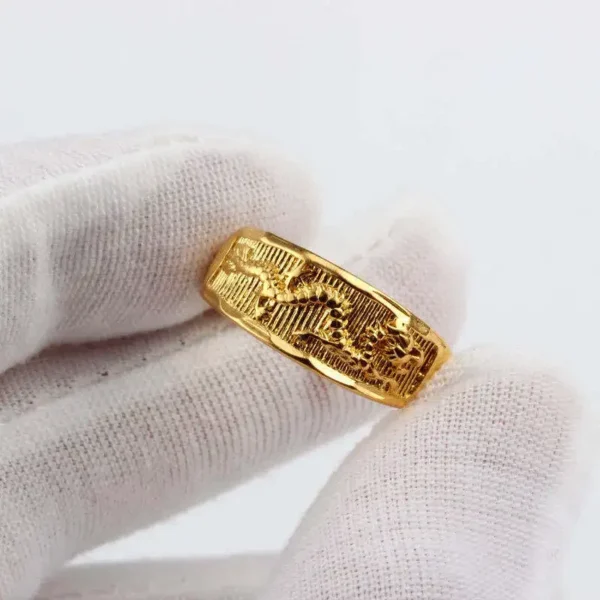Bagues Rétro Tendance Pour Hommes, Plaquées Or 24 Carats – Image 3