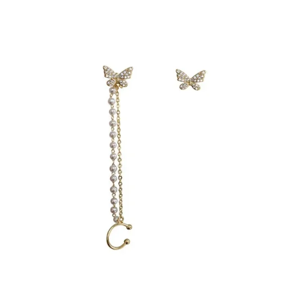 Fashion Asymmetric Butterfly Stud Earrings Ear Bones Clip Earrings For Women Bijouterie Jewelry Ear Clip – Image 6