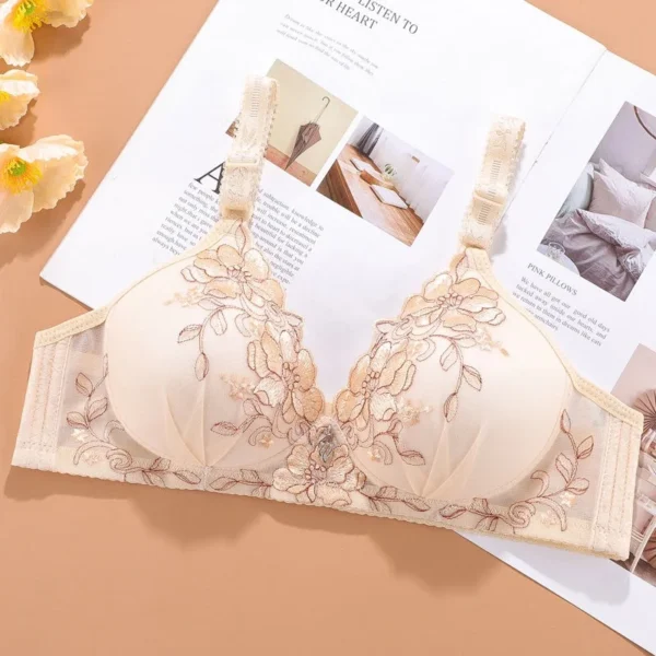 Seamless Soft Women Bra Thin Wireless Push Up Retro Print Comfortable Sleep Bra Lace Sexy Bra Brassiere Soutien Gorge Femme – Image 2