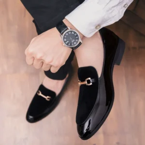Chaussures en cuir à enfiler pour hommes, Parker pointu, décontracté, PU, classique, original, nouveau, social, confortable, mode 2024
