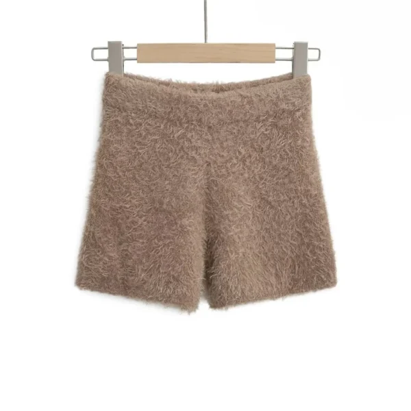Lundunwinterjia-Short Mohair Fourrure Taille Haute Femme, Moulant, Sexy, Hip Lift, Printemps, Automne, 2022 – Image 2