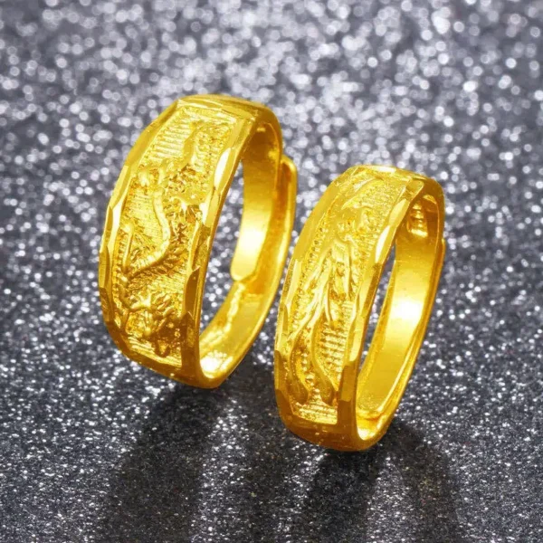 Bagues Rétro Tendance Pour Hommes, Plaquées Or 24 Carats – Image 6