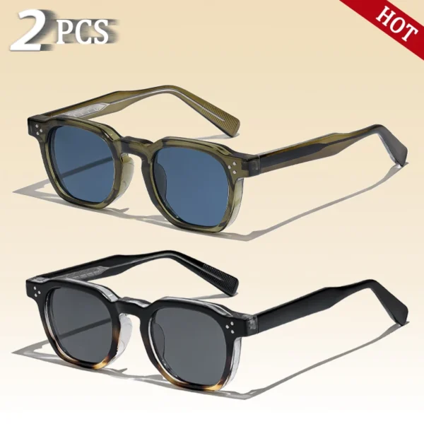 Caterside Nouveau Rétro Punk Hommes Lunettes De Soleil Carré – Image 3