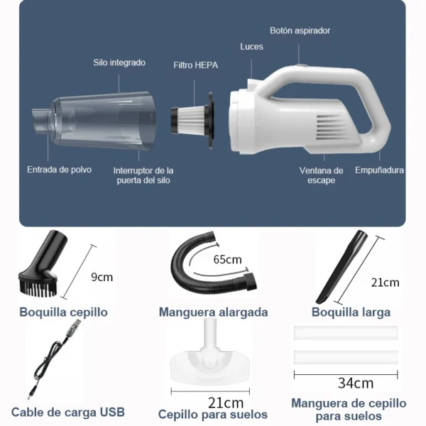 Aspirateur De Voiture Portable Haute Puissance Sans Fil, Machine Multifonctionnelle Pour Livres Ménagers, Épilateur Pour Animaux De Compagnie Injuste, 12000Pa – Image 6
