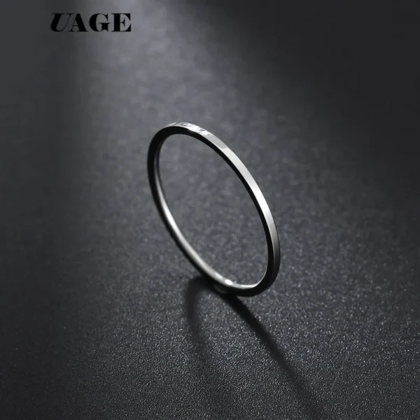 Uage Stainless Steel Rings Rose Gold Anti-Allergy Smooth Simple Personalized Custom Wedding Couples Rings Bijouterie – Image 6