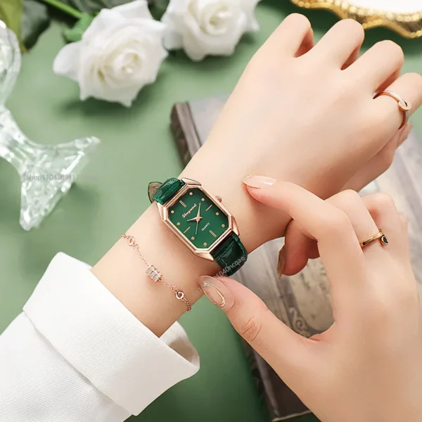 Montres-Bracelets À Quartz À Petit Cadran Pour Femmes, Montres Vintage, Ceinture En Cuir Décontractée, Simple, Dames, Luxe, Horloge, Poignet, 2025 – Image 2