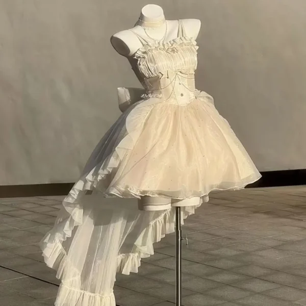 Robe D'Été Française À La Mode, Enveloppée À La Taille, Slim Et Slim, Jupe Courte À Queue Scintillante Pour Femmes, Nouvelle Collection – Image 4