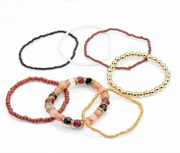 2017 Bohemian Fashion Jewelry Mutilayer Beads Bracelets &Amp; Bangles For Women Elastic Strand Pulseras Mujer Femme Bijouterie – Image 5