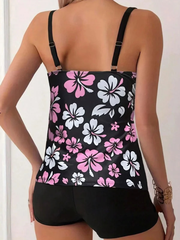 Maillot De Bain Sexy Imprimé Floral, Tankini, Rembourré – Image 4