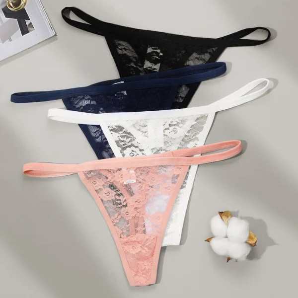 Fnio Maille Transparent String Femmes Culottes Sous-Vêtements Femmes Sans Couture String Femme Caleçon Intimes Lingerie – Image 4