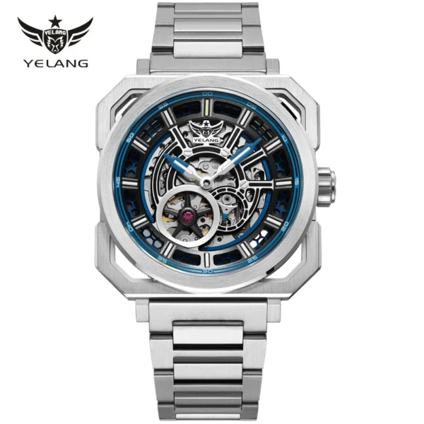 Yelang V1216 Hommes Montre Marque 42Mm Cadran Creux Mis5 8N40 Mouvement Automatique 100M Étanche Montre De Plongée Lumineux T100 Reloj