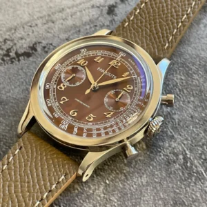 FARASUTE hommes chronographe montre 38mm luxe Panda manuel vent mécanique montre-bracelet arqué incurvé miroir ST19 mode