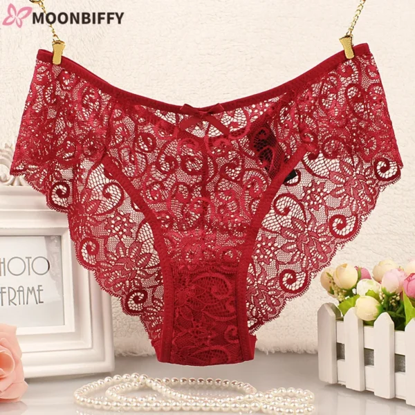 Sous-Vêtement En Dentelle Sans Couture Ultra Fin Pour Femme, Culotte Respirante, Taille Haute, Solide, Document