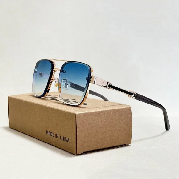 Nouvelles Lunettes De Soleil Pour Hommes Lunettes De Mode De Luxe Crème Solaire Lunettes De Soleil Carrées Femmes À La Mode Vintage Gafas De Sol Hombre Zonnebril Su – Image 2