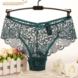 Grande taille Sexy dentelle culottes femmes Lingerie brillant transpanrent pure dentelle slips grande taille brésilienne femme S M L XL grande taille