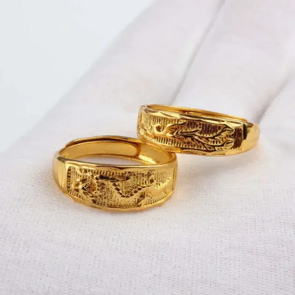 Bagues Rétro Tendance Pour Hommes, Plaquées Or 24 Carats