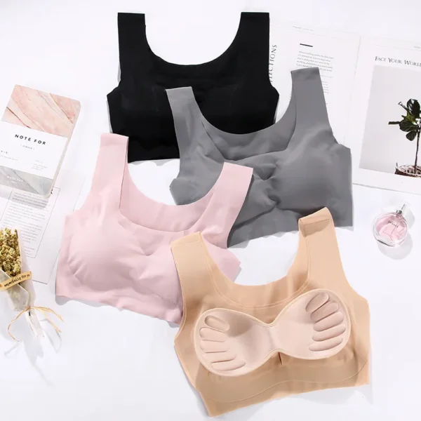 Sexy Women Bras Push Up Gather Bralette Seamless Bra Wire Free Soutien Gorge Femme Comfort Underwear Solid Color Vest Brassiere
