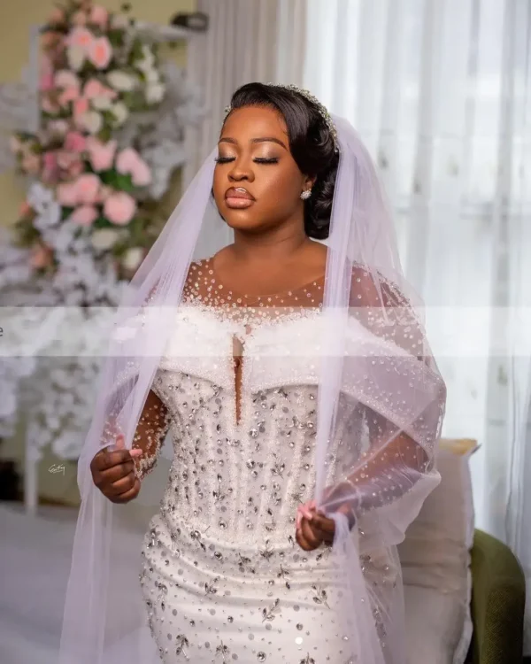 Robe De Mariée Citrobeads Kendny Scoop Personnalisée De Haute Qualité, Grande Traîne, Manches Sulfafricaines, Grande Taille, Pour Les Patients, Quelle Que Soit – Image 4